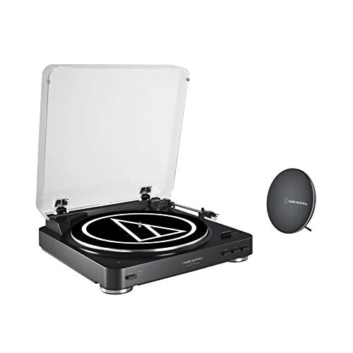 Audio-Technica AT-LP60SPBT-BK Fully Automatic Belt-Drive Wireless Turntable and Speaker System