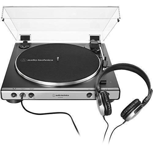 Audio-Technica AT-LP60XHP-GM Fully Automatic Belt-Drive Stereo Turntable Includes Headphones with Built-in Switchable Phono Preamp and Cartridge - Gunmetal