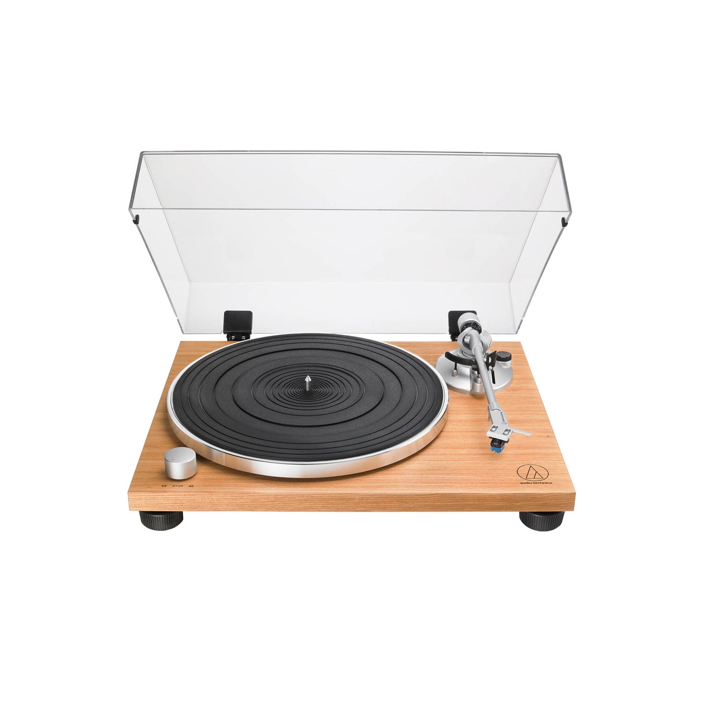 Audio-Technica AT-LPW30TK - Fully Manual Belt Drive Wood Base Turntable, Teak