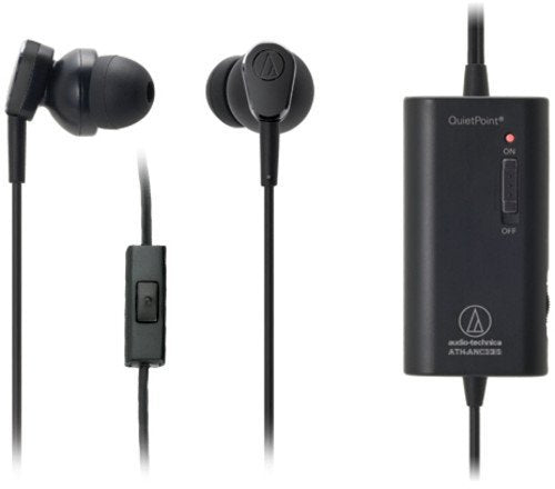Audio Technica ATH-ANC33IS - QuietPoint active noise-cancelling in-ear headphones with audio/phone control functions