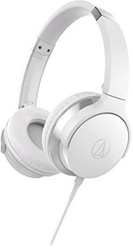 Audio Technica ATH-AR3ISWH - SonicFuel on-ear headphones with in-line mic and control, white