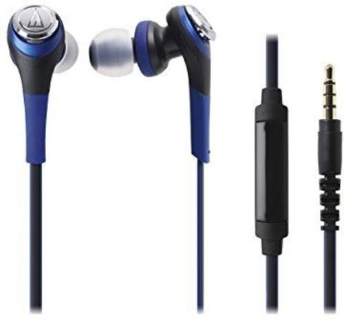 Audio-Technica ATH-CKS550iSBL Solid Bass In-Ear Headphones with In-Line Microphone & Control, Blue