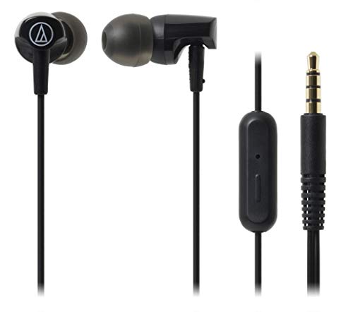 Audio-Technica ATH-CLR100iSBK SonicFuel In-Ear Headphones with In-Line Microphone & Control, Black
