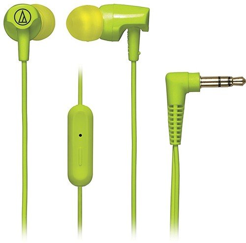 Audio-Technica ATH-CLR100iSLG SonicFuel In-Ear Headphones with In-Line Microphone & Control, Lime Green