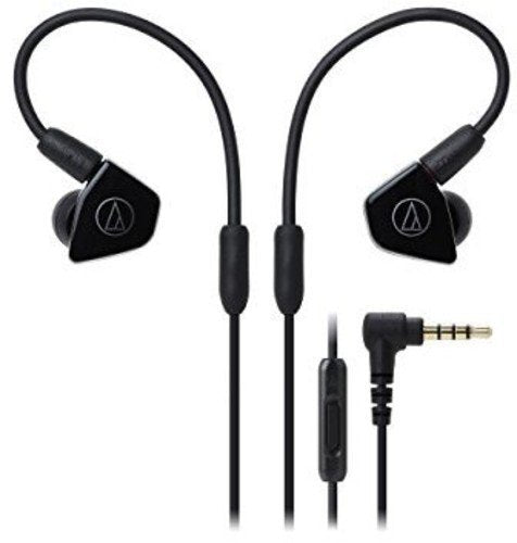 Audio Technica ATH-LS50ISBK - In-ear headphones with Dual Symphonic Drivers and in-line mic and control, black