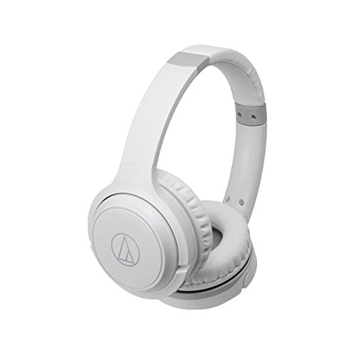 Audio-Technica ATH-S200BTWH Bluetooth Wireless On-Ear Headphones with Built-In Mic & Controls, White