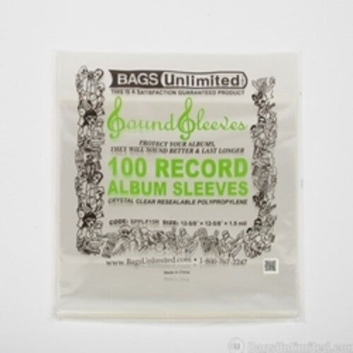 Bags Unlimited Bags Unlimited SPPLP15R - 12 Inch Record Jacket Sleeve - Resealable - 100 Count