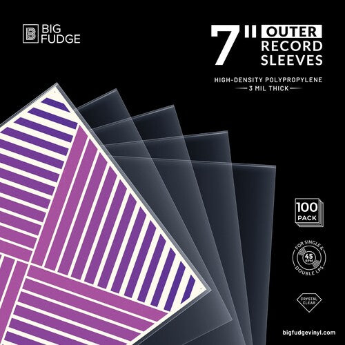 Big Fudge Big Fudge BFOS7x100US 7-inch 45RPM Vinyl Record Outer Sleeves 7.42x7.42 High-Density Polyprolylene 100 Pack Crystal Clear