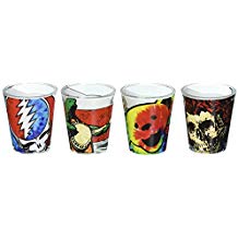 Icup Grateful Dead Tie Dye Shot Glass (4 Pack), Clear