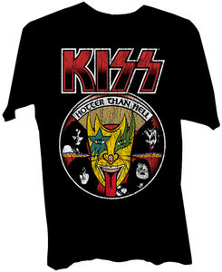 Kiss KISS Hotter Than Hell 1974 LP Back Cover Art Logo Black Unisex ShortSleeve T-shirt Medium (Large Item, Medium Shirt, Black)