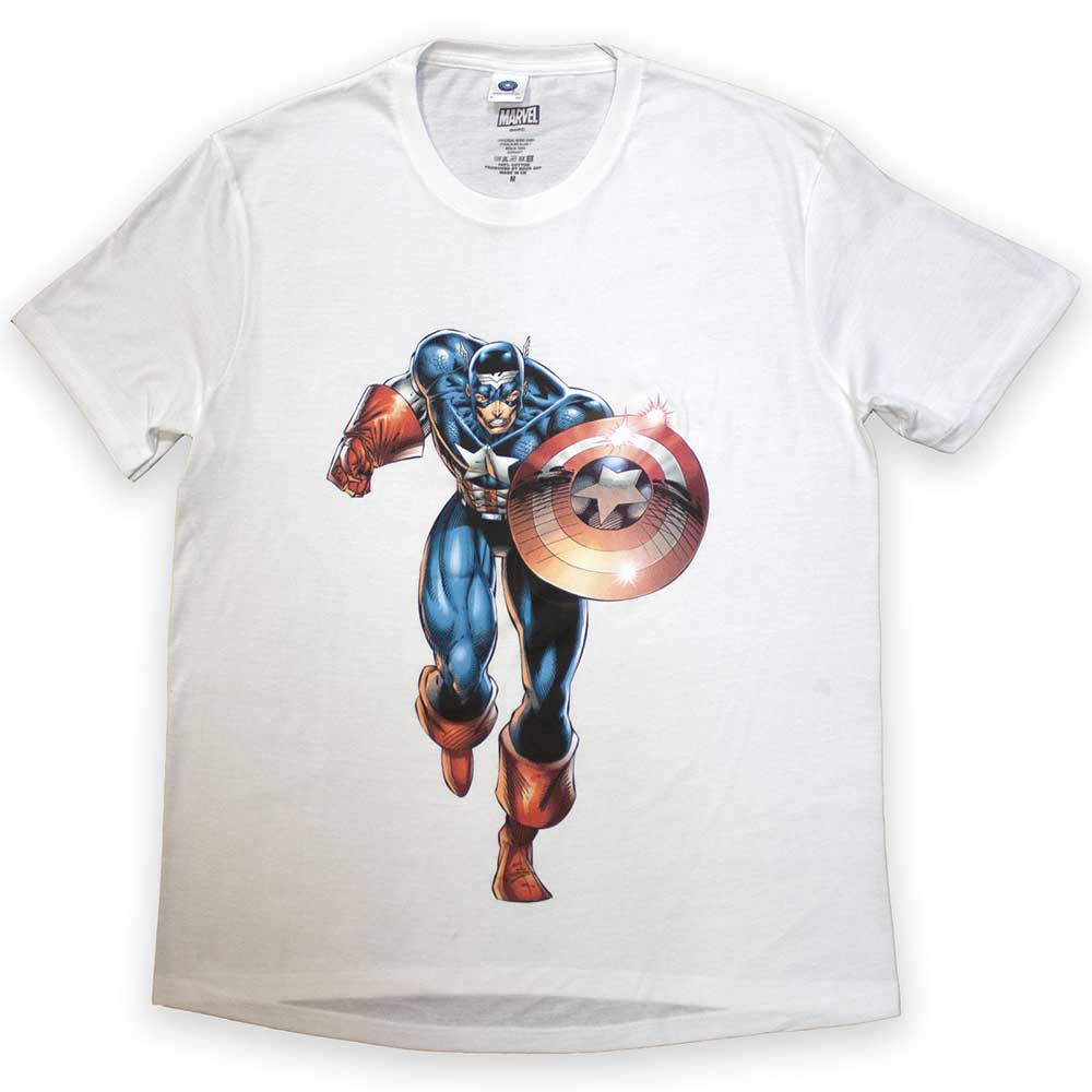 Marvel Comics Captain America Running White