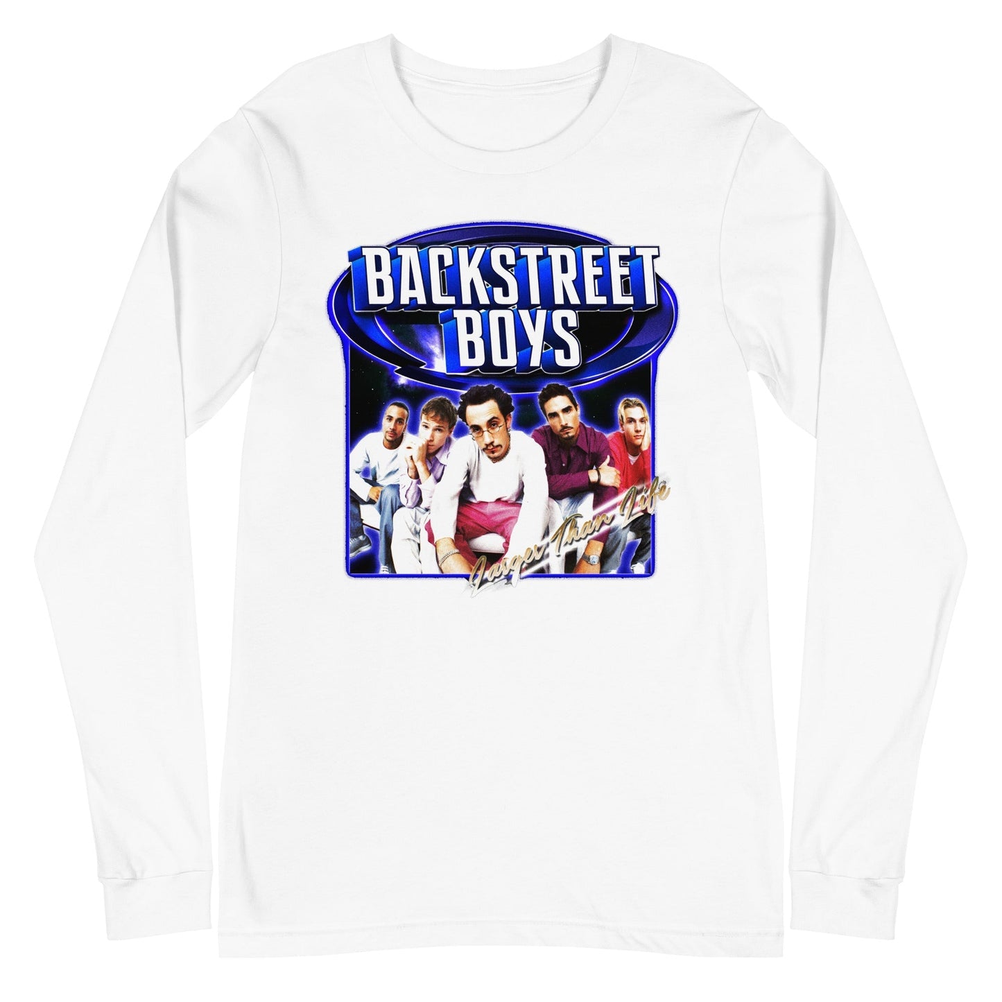 MerchMoment Backstreet Boys - Larger Than Life Long Sleeve T-Shirt White