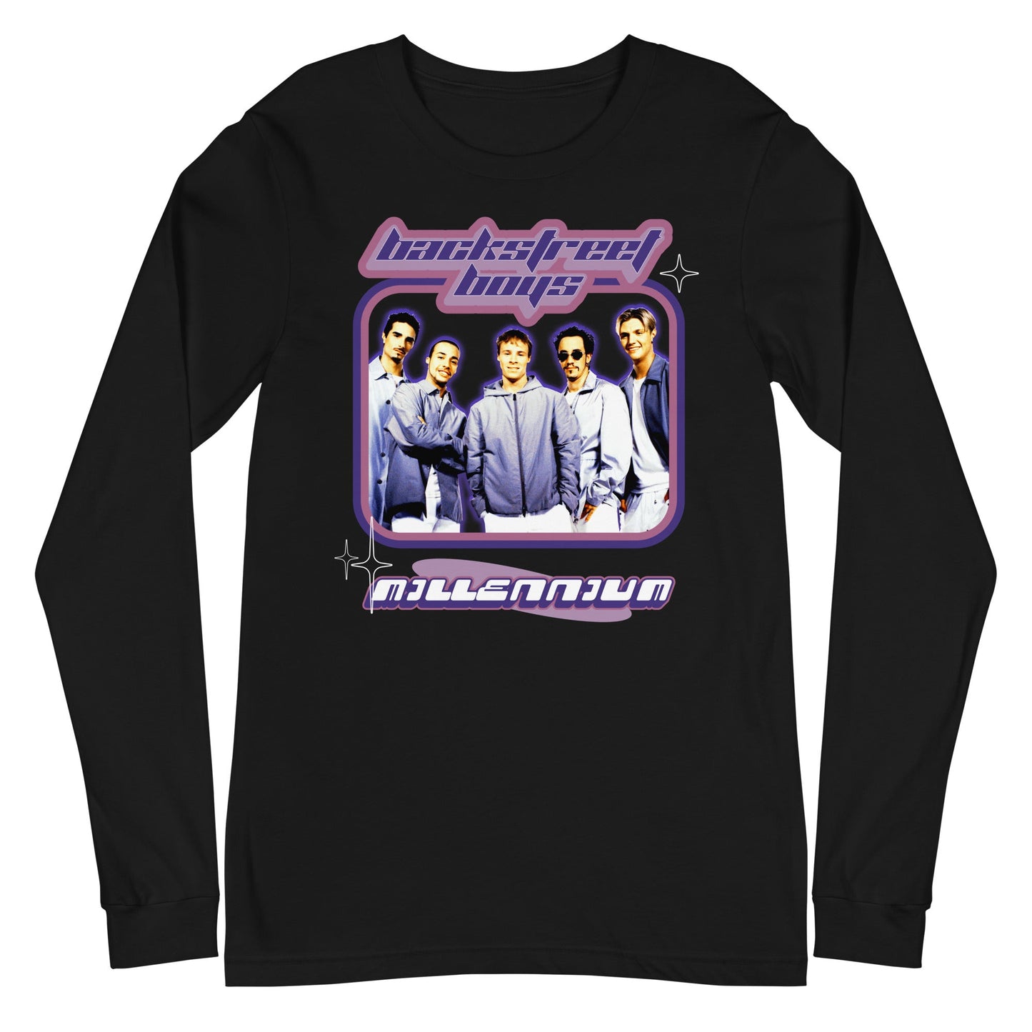 MerchMoment Backstreet Boys - Purple Y2K Long Sleeve T-Shirt Black