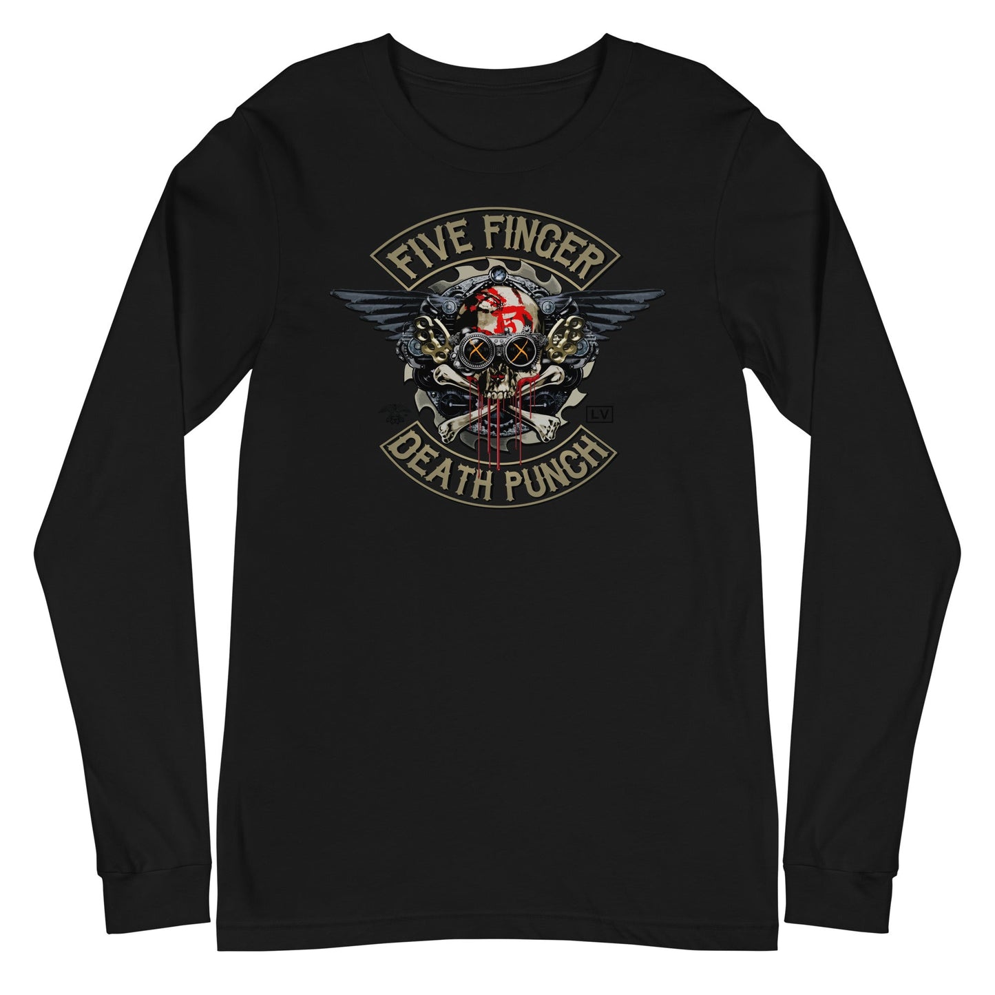 MerchMoment Five Finger Death Punch - Crossbones Long Sleeve T-Shirt Black