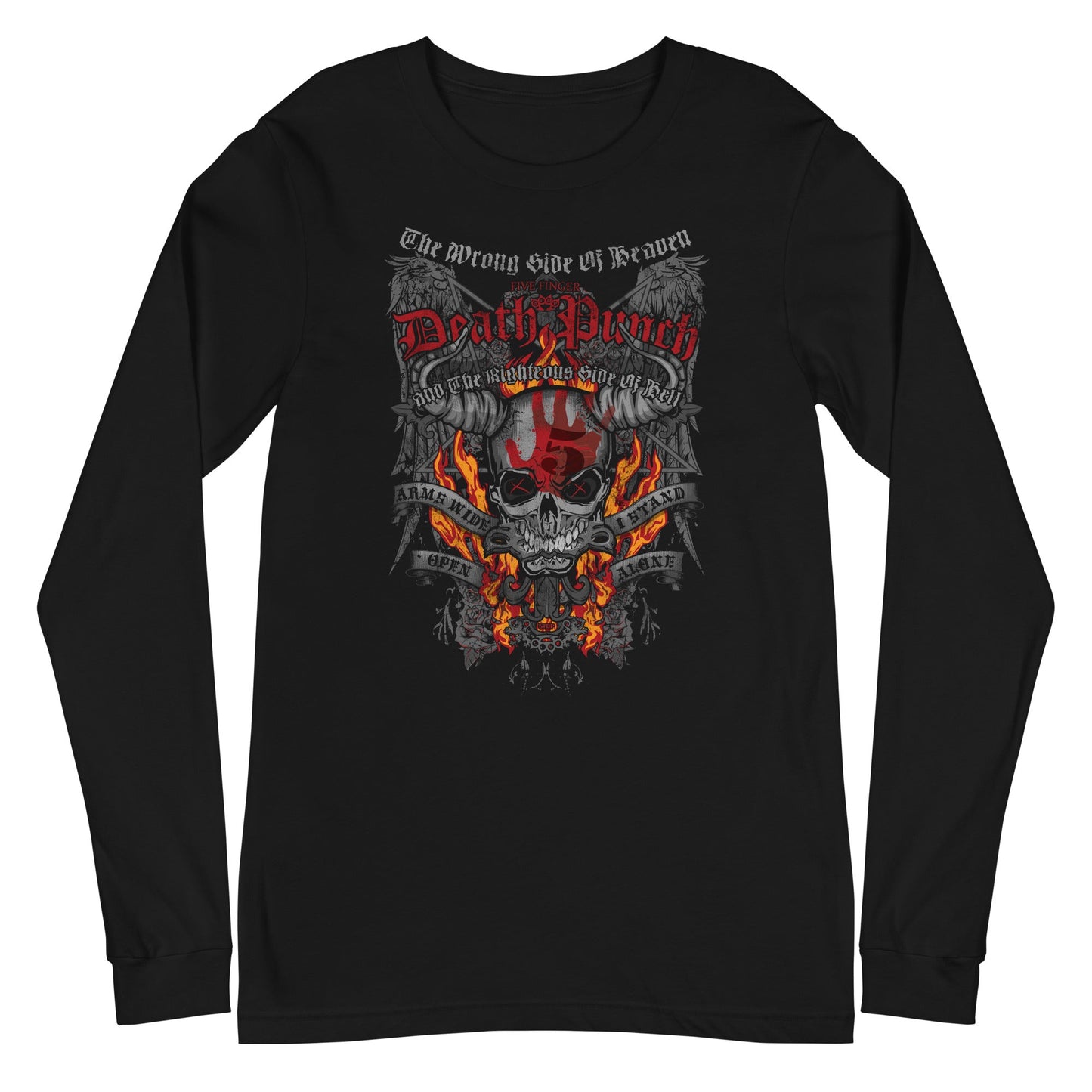 MerchMoment Five Finger Death Punch - Wrong or Righteous Long Sleeve T-Shirt Black