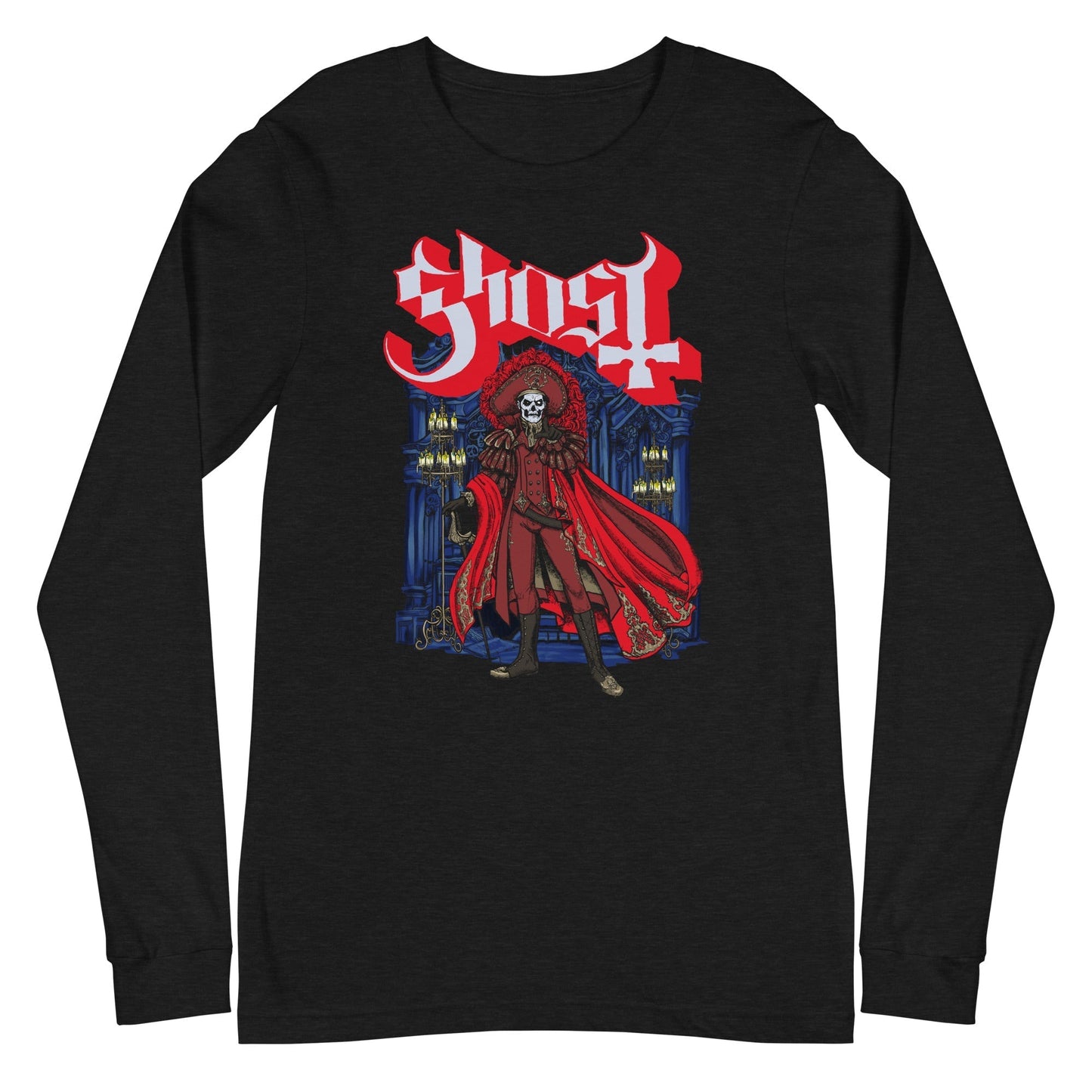 MerchMoment Ghost - Billowing Cape Long Sleeve T-Shirt Black