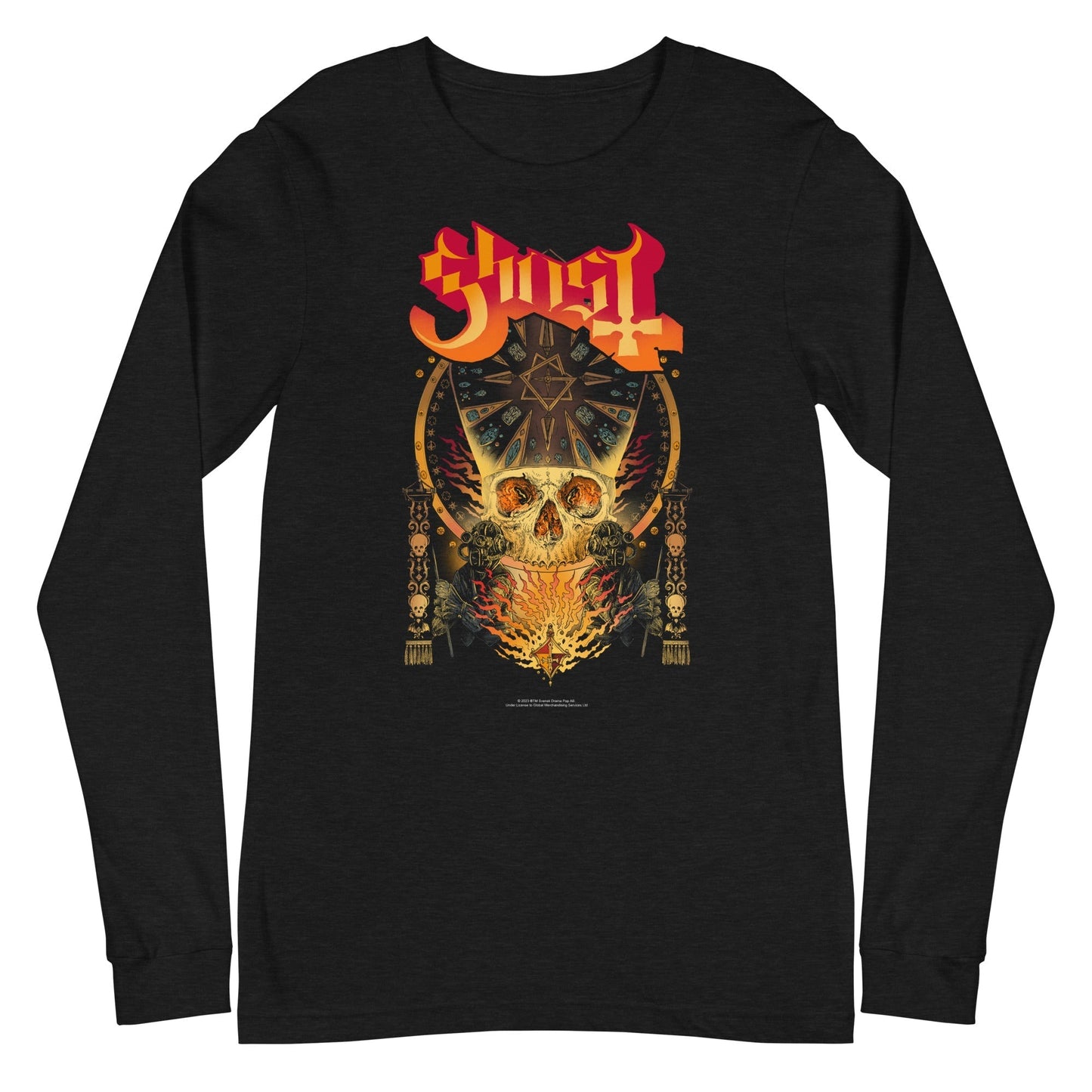 MerchMoment Ghost - Flaming Logo Long Sleeve T-Shirt Black
