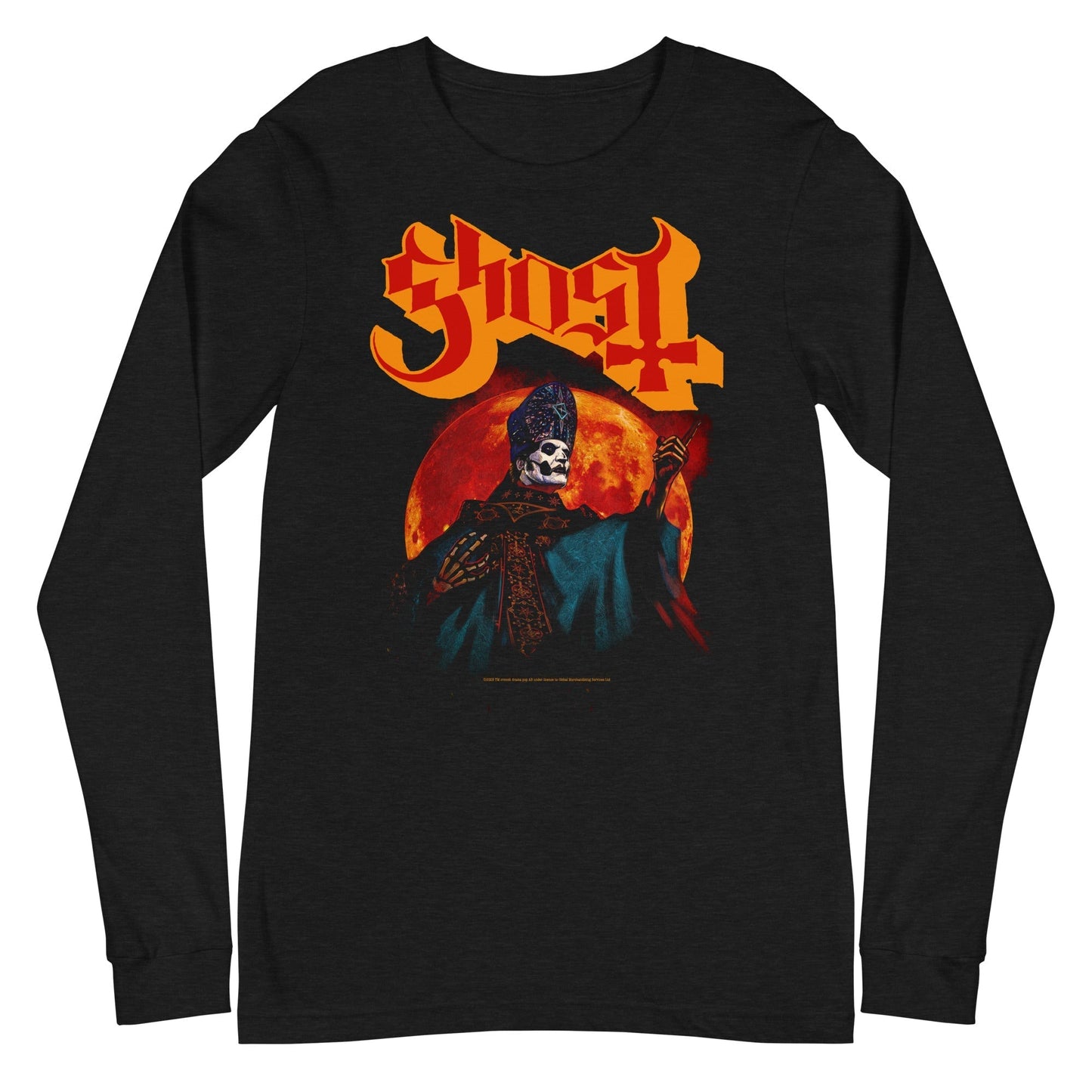 MerchMoment Ghost - Red Moon Long Sleeve T-Shirt Black
