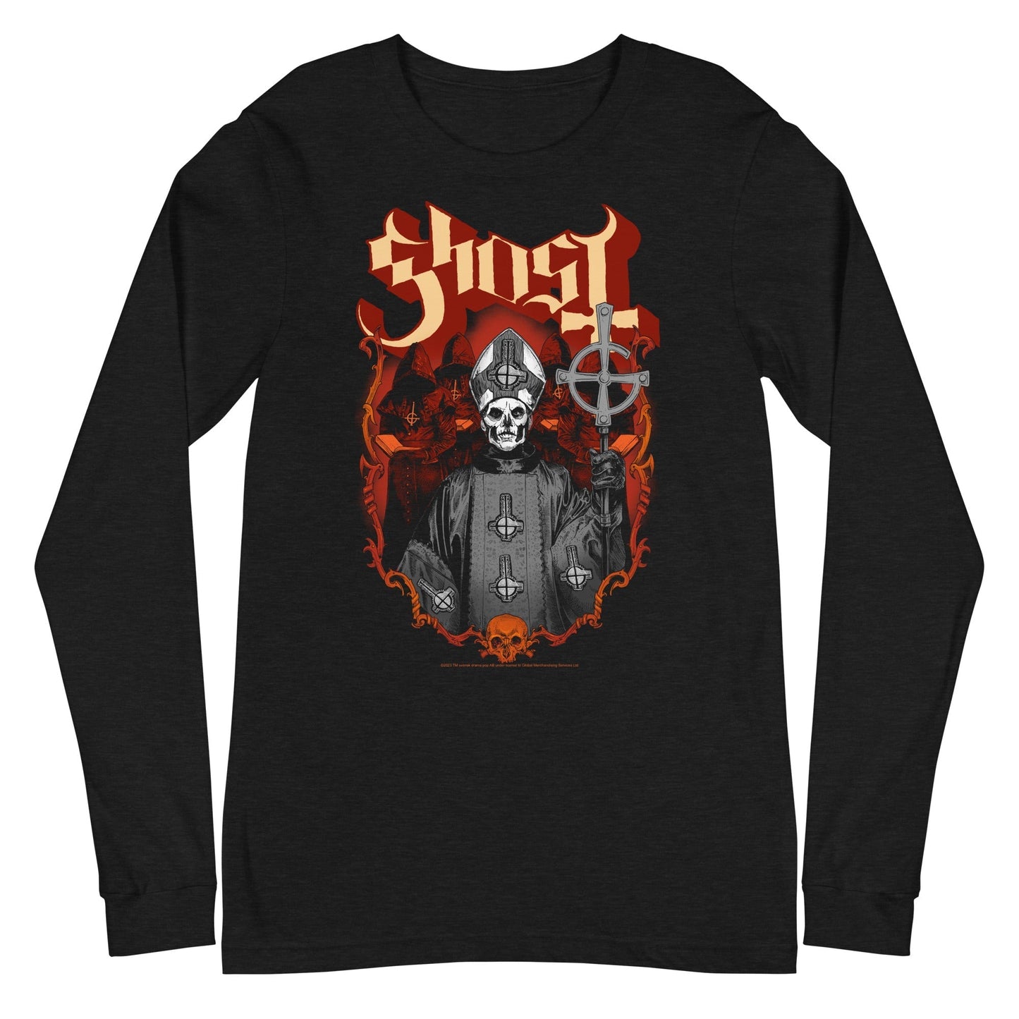 MerchMoment Ghost - Skull and Robes Long Sleeve T-Shirt Black