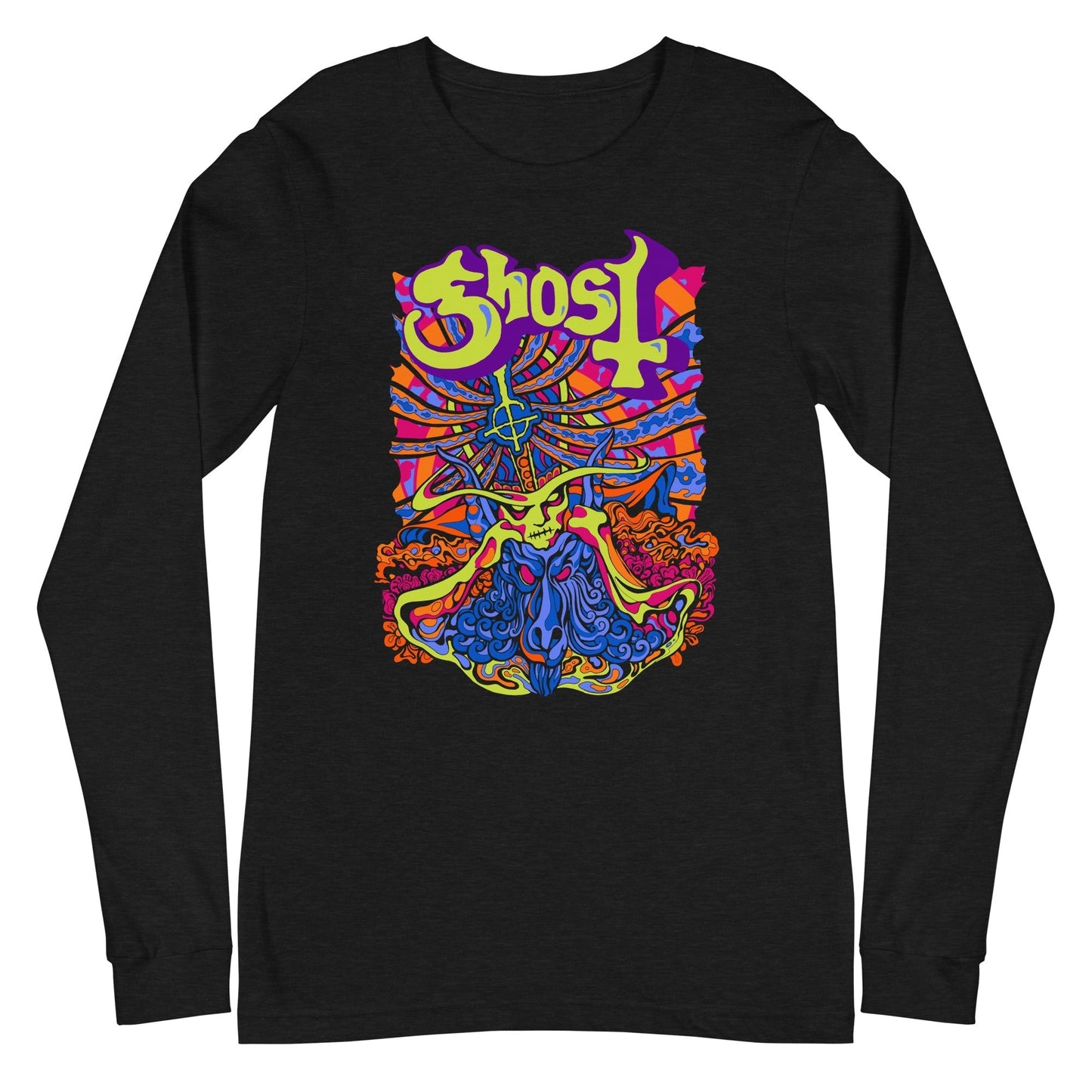 MerchMoment Ghost - Stained Glass Long Sleeve T-Shirt Black