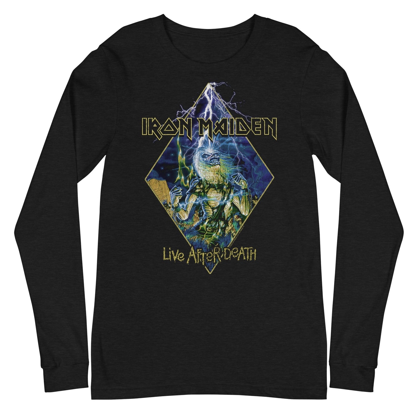 MerchMoment Iron Maiden - Lightning Long Sleeve T-Shirt Black