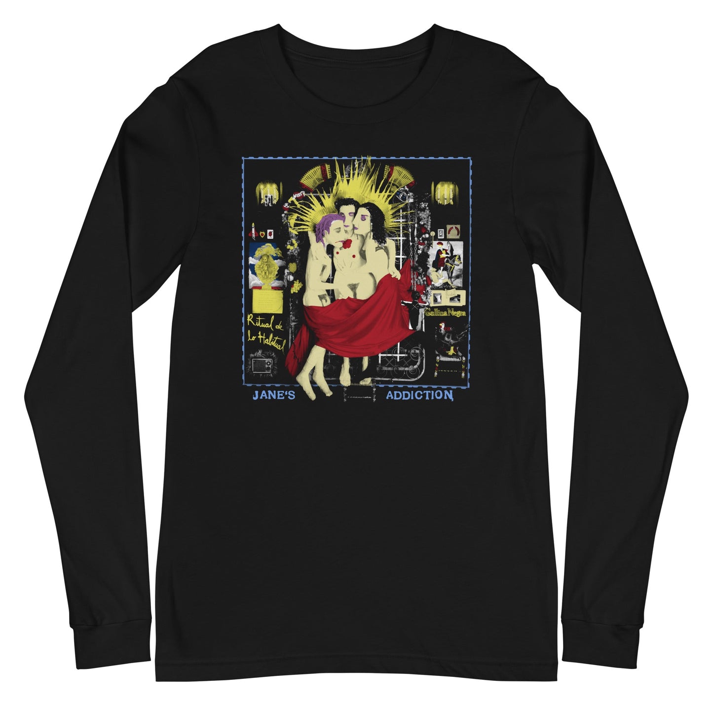 MerchMoment Jane's Addiction - Three Ladies Long Sleeve T-Shirt Black