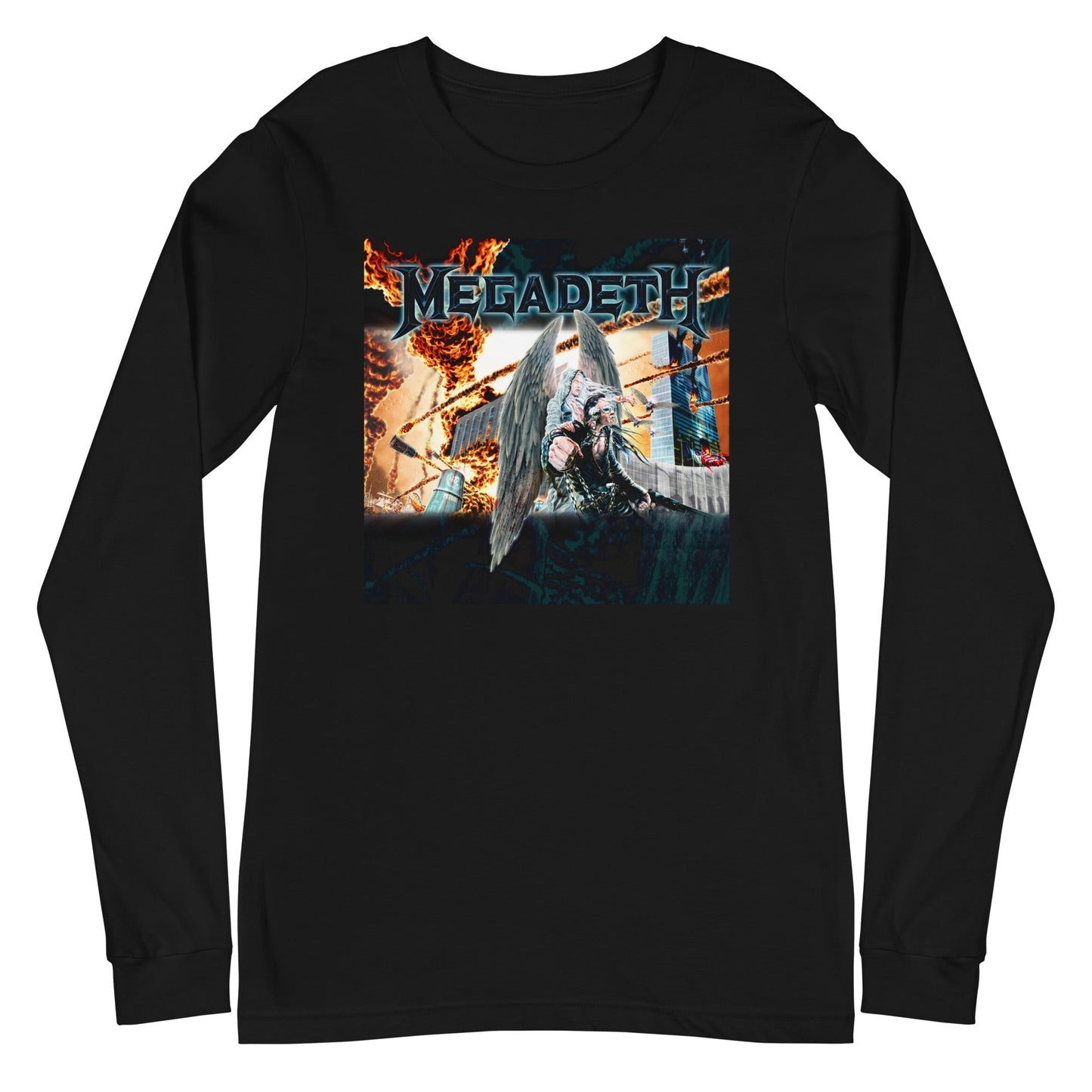 MerchMoment Megadeth - Angel Flames Long Sleeve T-Shirt Black
