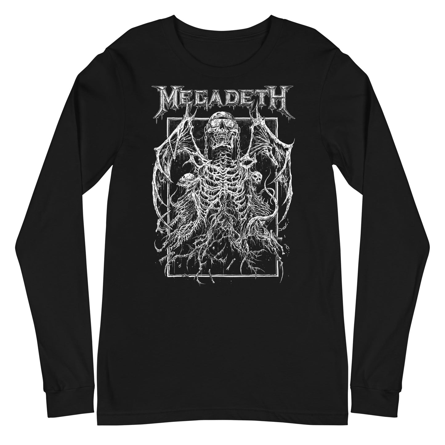 MerchMoment Megadeth - Skeleton Wings Long Sleeve T-Shirt Black