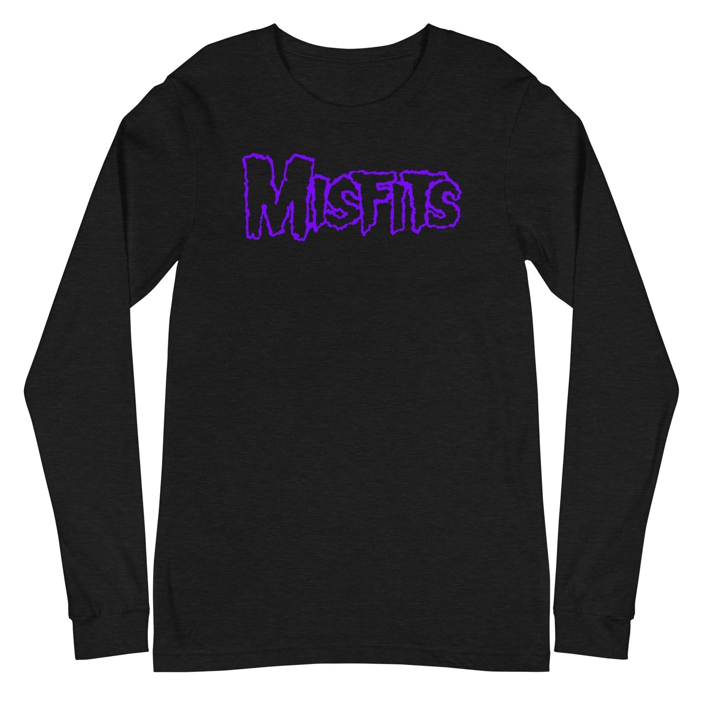 MerchMoment Misfits - Purple Drip Logo Long Sleeve T-Shirt Black