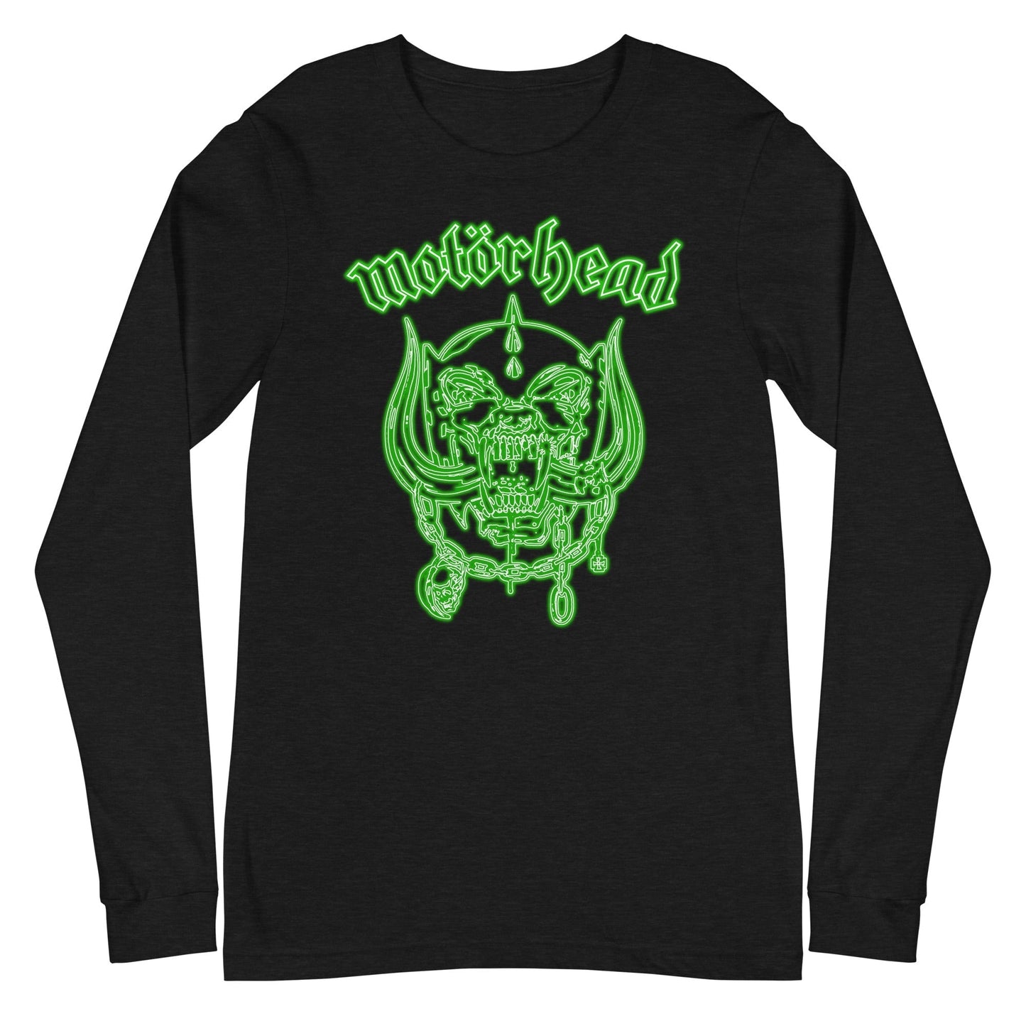 MerchMoment Motorhead - Neon Green Warpig Long Sleeve T-Shirt Black