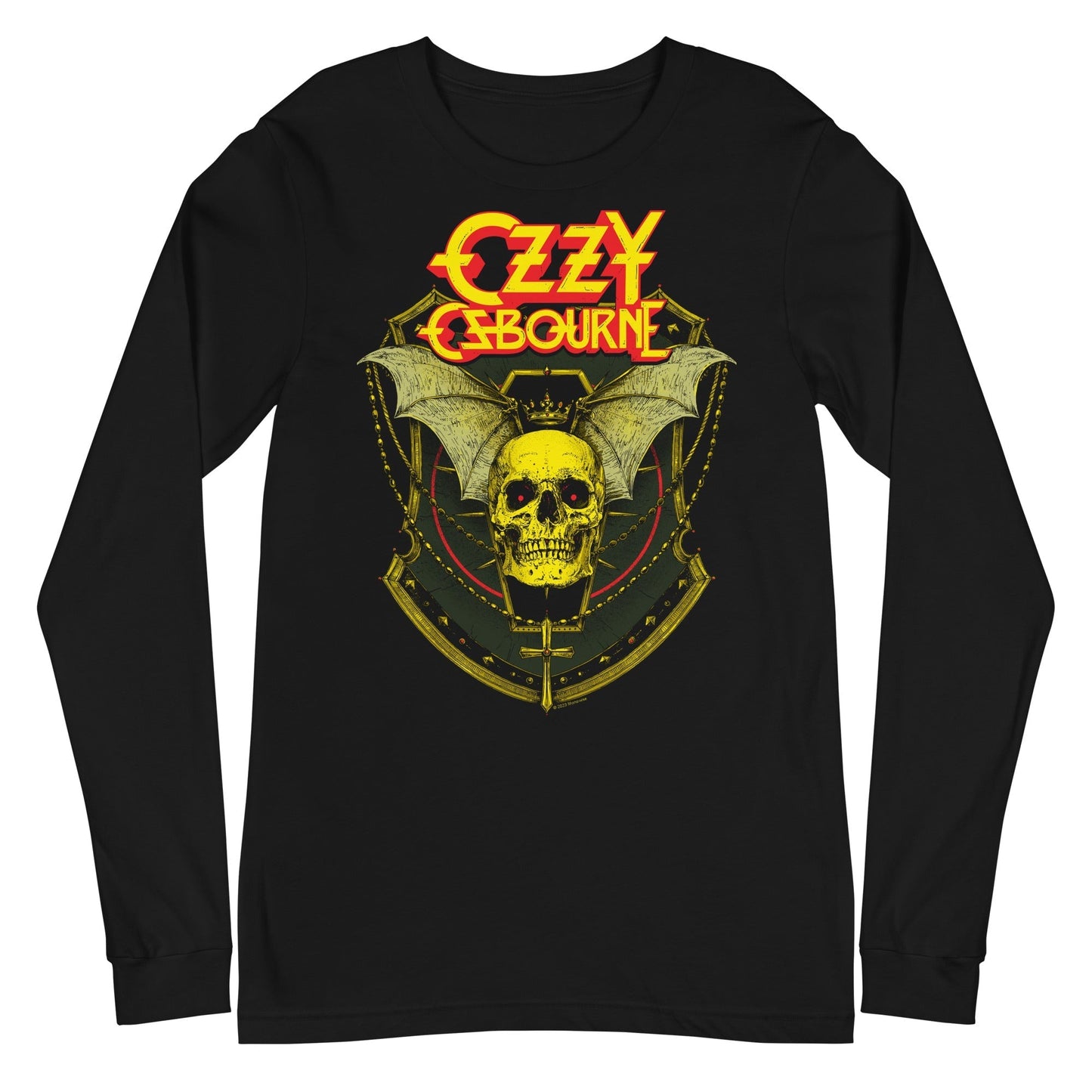 MerchMoment Ozzy Osbourne - Bat Skull Long Sleeve T-Shirt Black