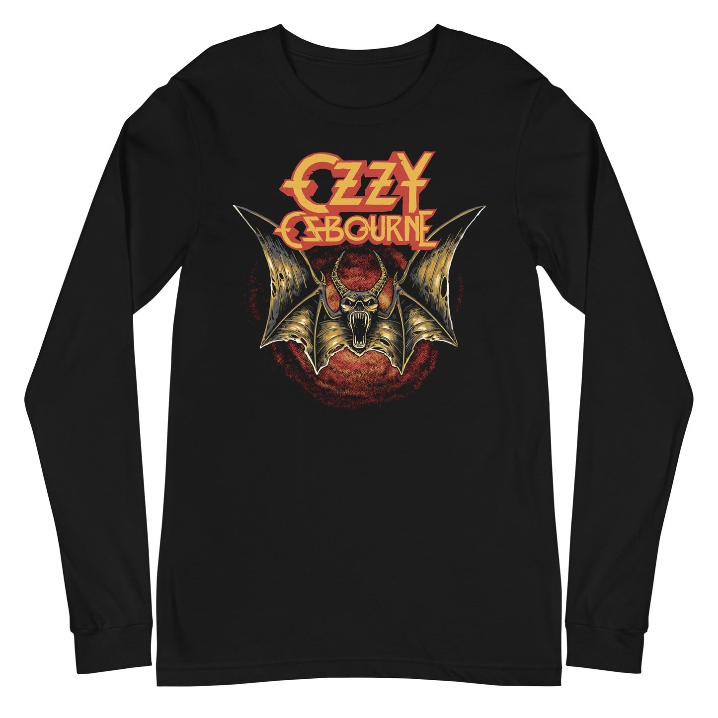 MerchMoment Ozzy Osbourne - Screaming Bat Long Sleeve T-Shirt Black