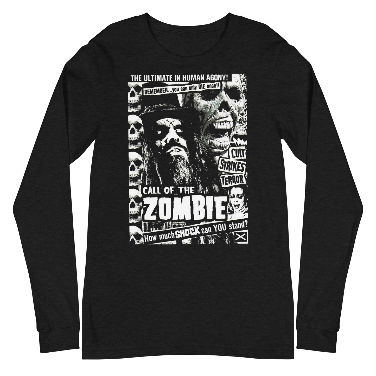 MerchMoment Rob Zombie - Black and White Long Sleeve T-Shirt Black