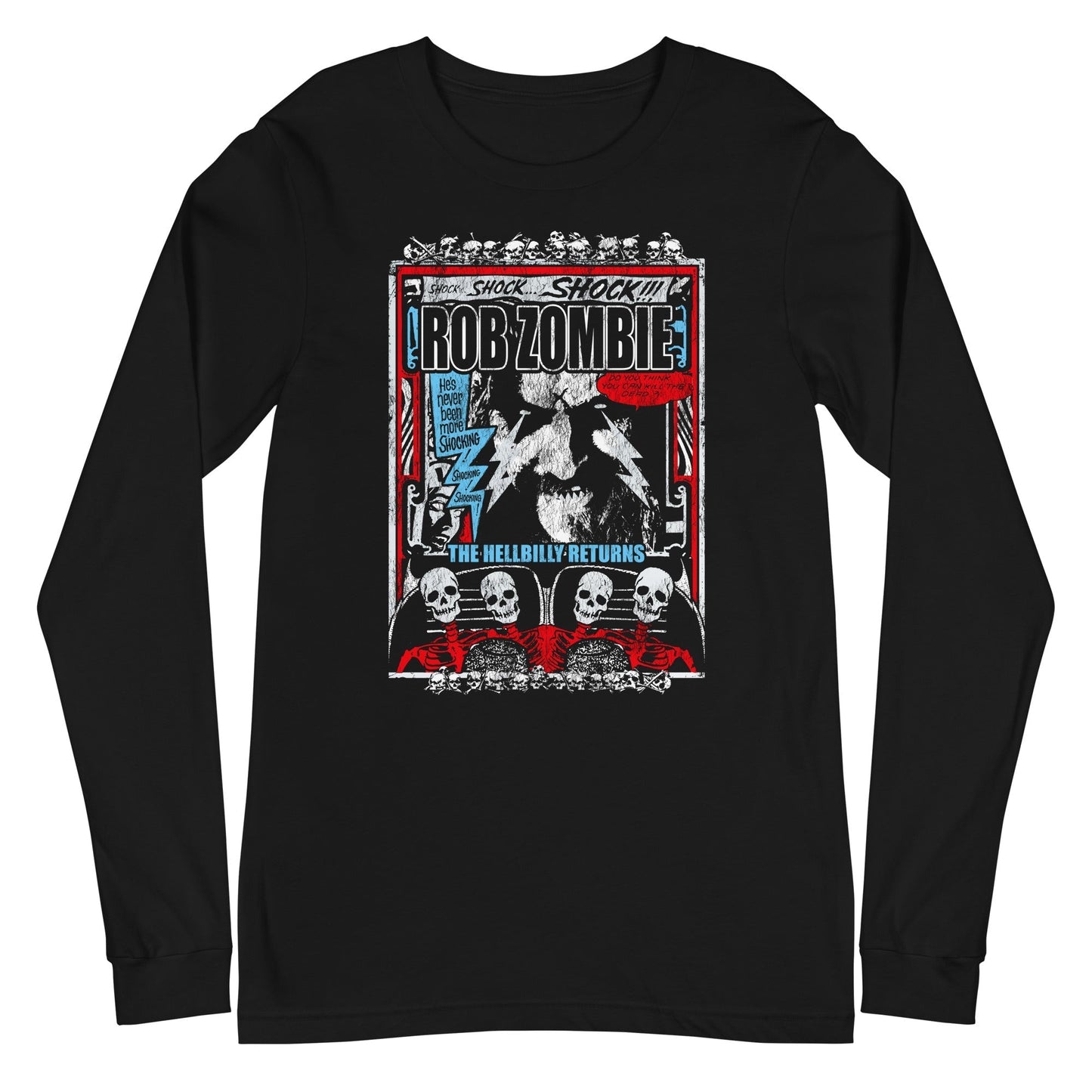 MerchMoment Rob Zombie - Comic Book Long Sleeve T-Shirt Black