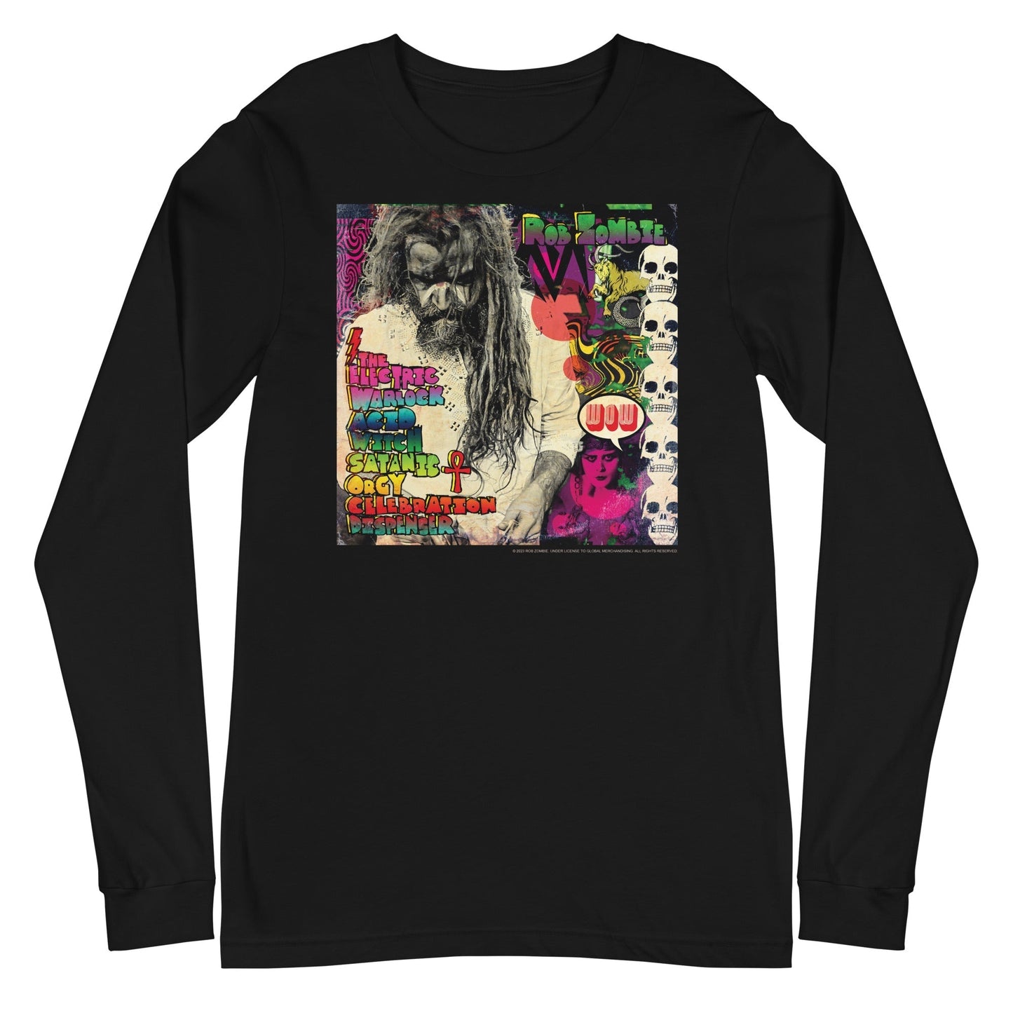 MerchMoment Rob Zombie - Electric Acid Long Sleeve T-Shirt Black