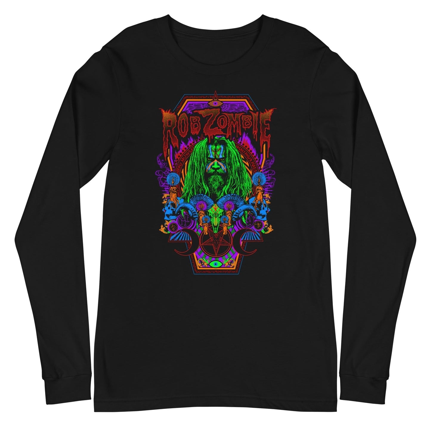 MerchMoment Rob Zombie - Psychedelic Long Sleeve T-Shirt Black