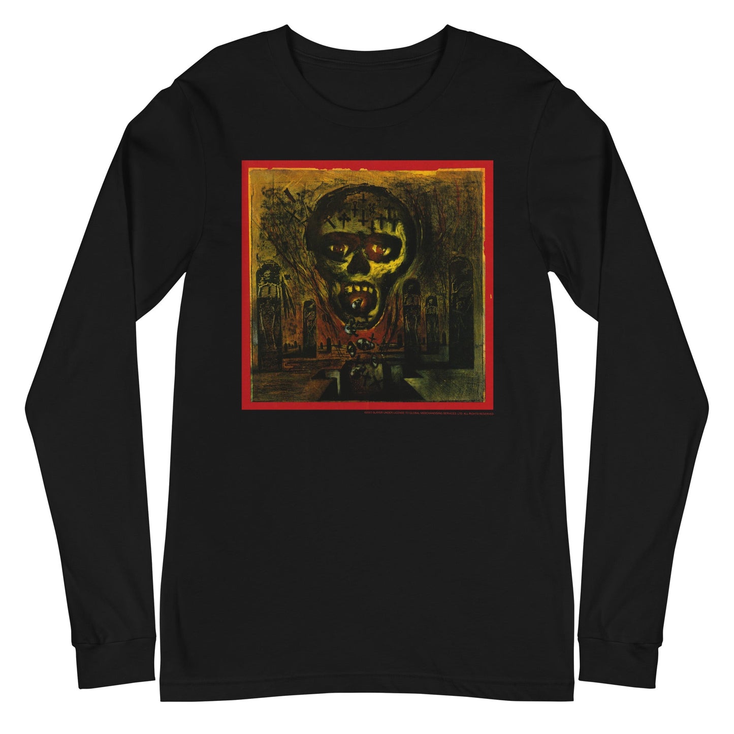 MerchMoment Slayer - Painted Skull Long Sleeve T-Shirt Black