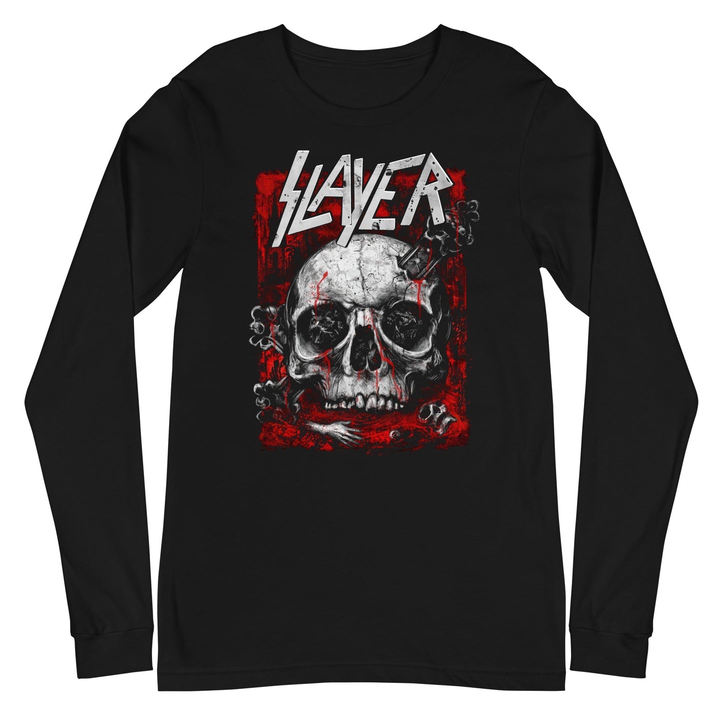 MerchMoment Slayer - Skull Logo Long Sleeve T-Shirt Black
