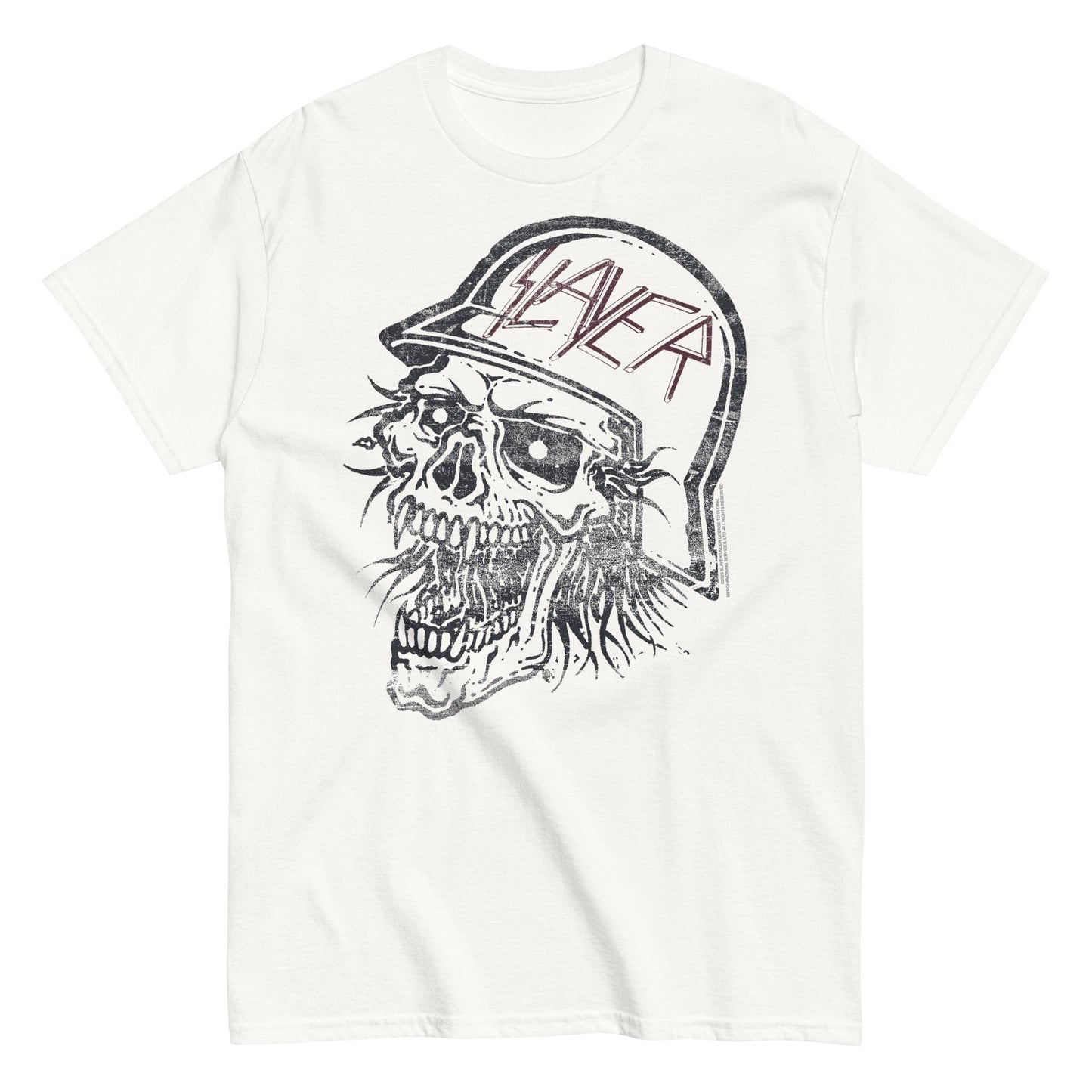 MerchMoment Slayer - Stamped Skull T-Shirt White