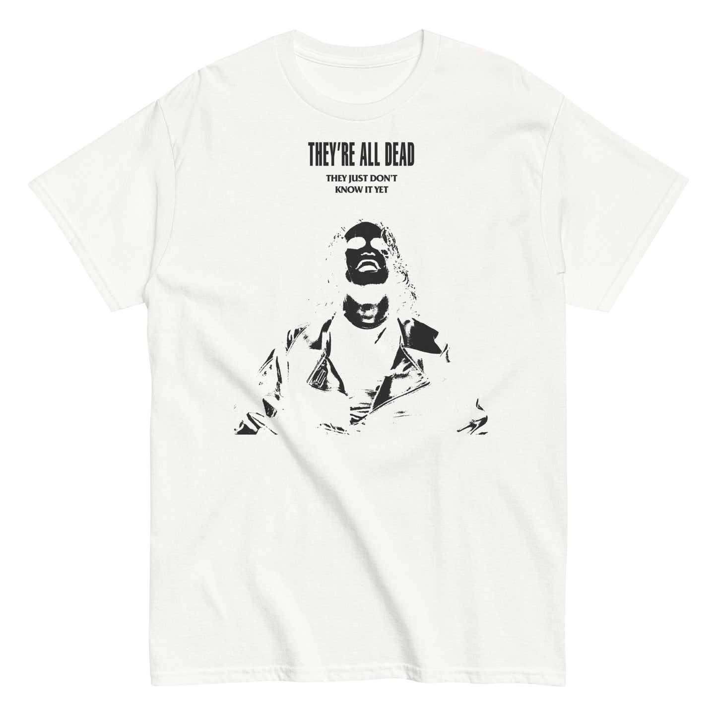 MerchMoment The Crow - Black Outline T-Shirt White