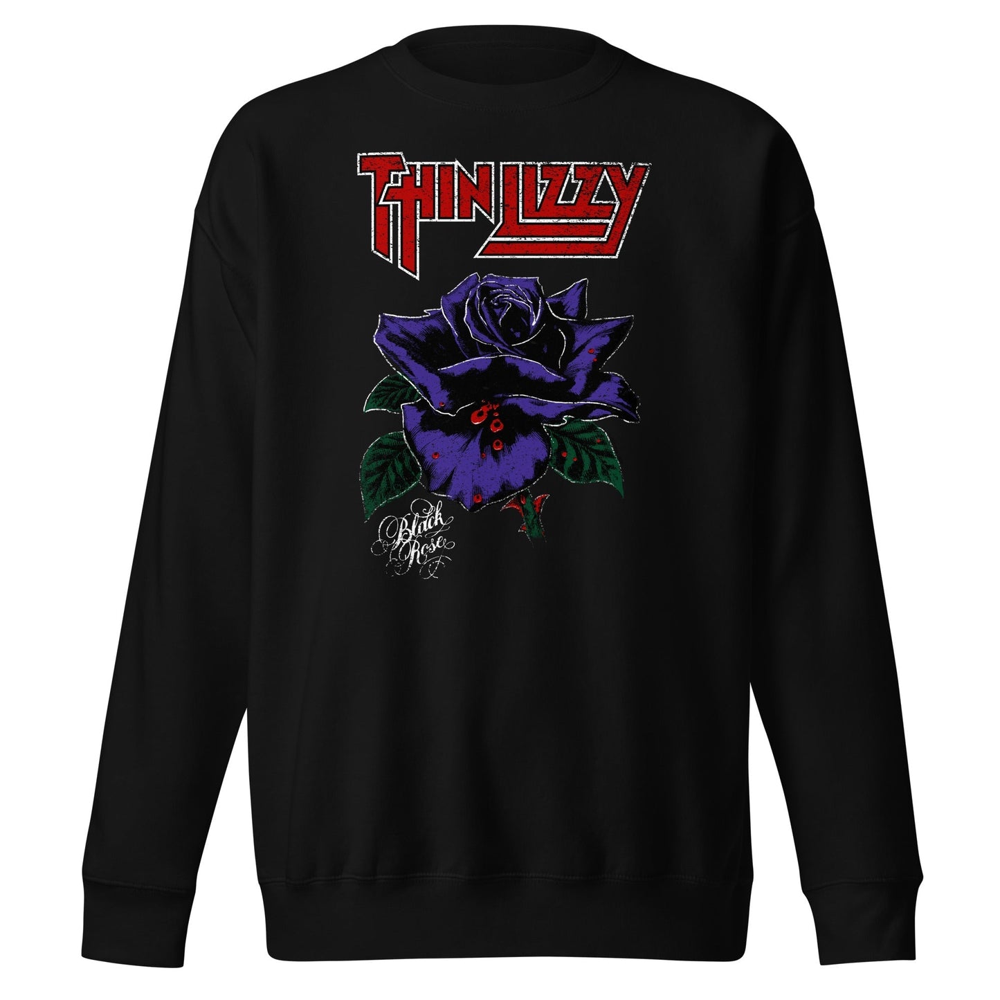 MerchMoment Thin Lizzy - Purple Rose Sweatshirt Black