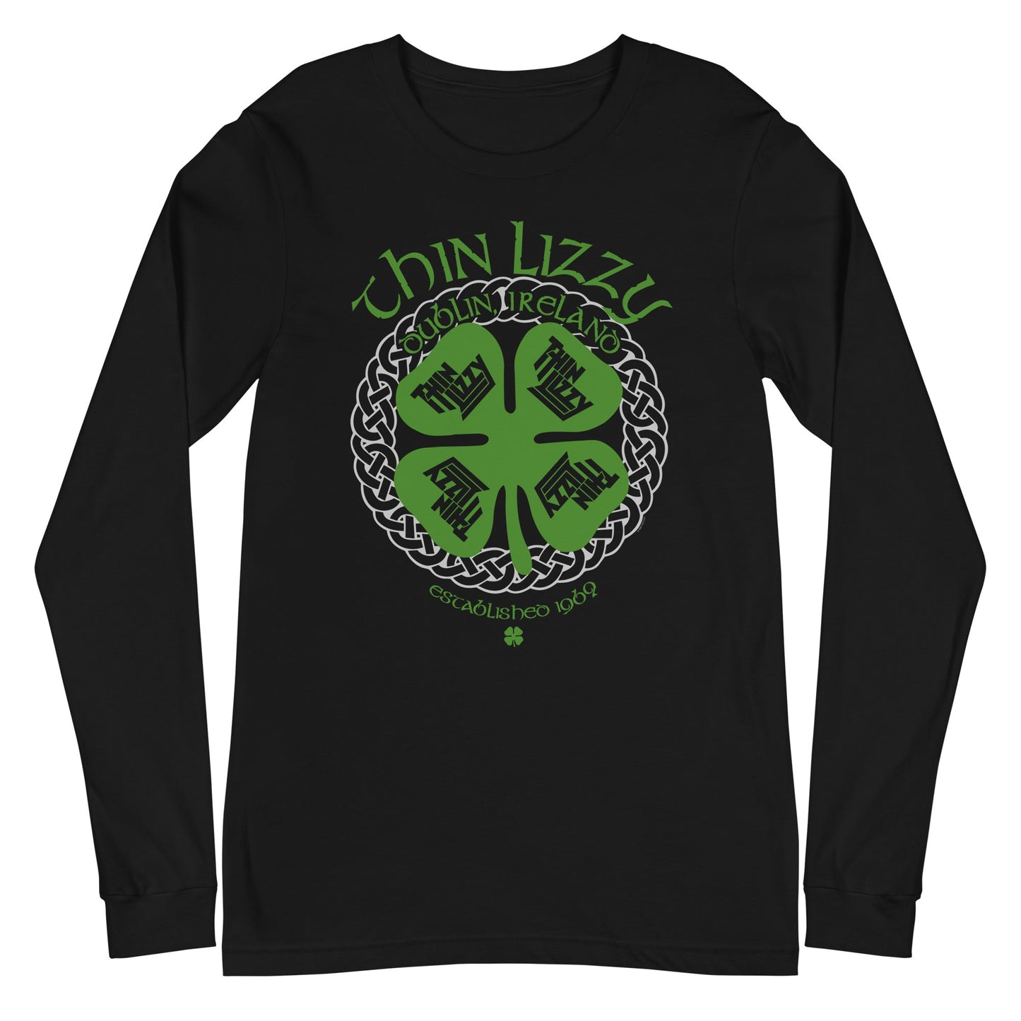 MerchMoment Thin Lizzy - Shamrock Long Sleeve T-Shirt Black
