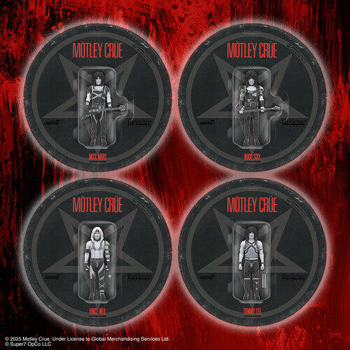 Motley Crue Super7 - Motley Crue - ReAction Figures Wv2 - Vince Neil (Shout At The Devil - Black & White) (Collectible, Action Figure)