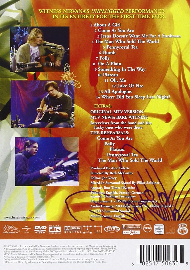 Nirvana Unplugged in New York (Dolby, AC-3, Digital Theater System) (Dvd)