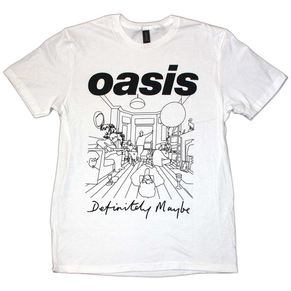 Oasis Definitely Maybe Line Drawing White