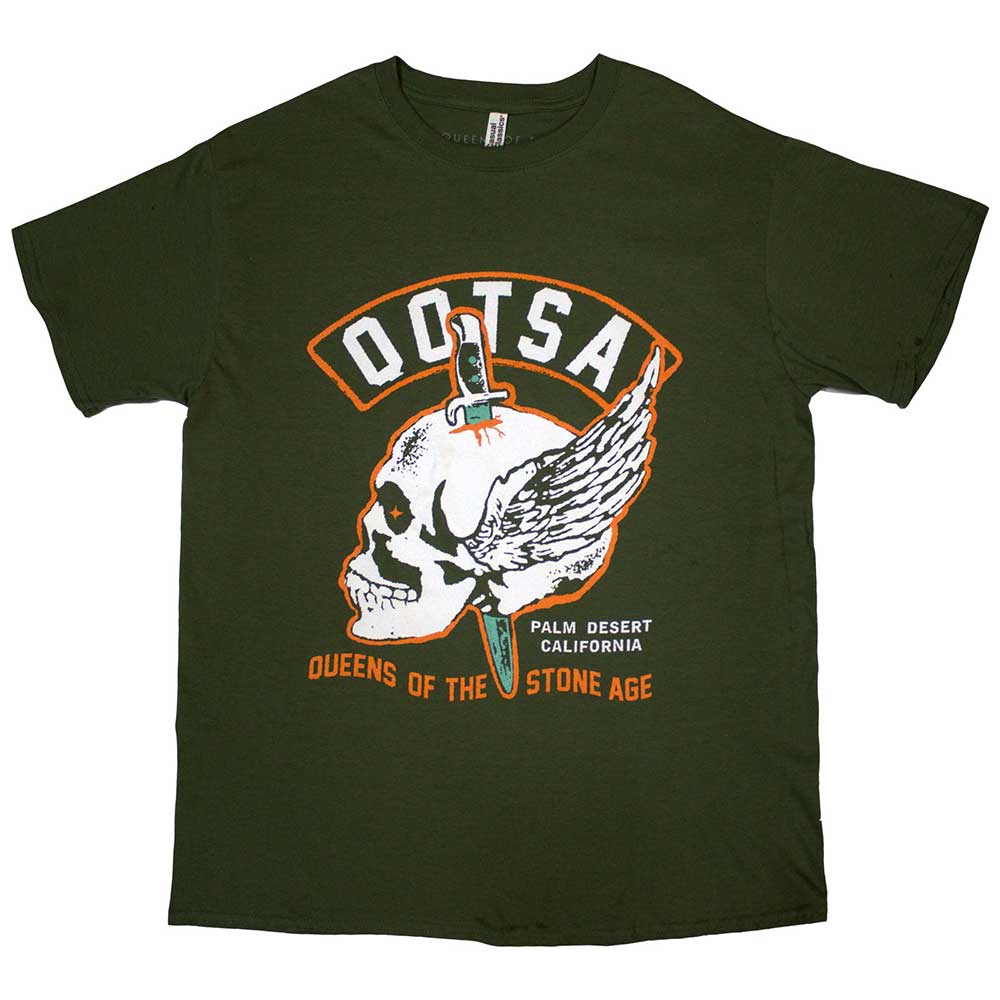 Queens Of The Stone Age Winged Skull Green