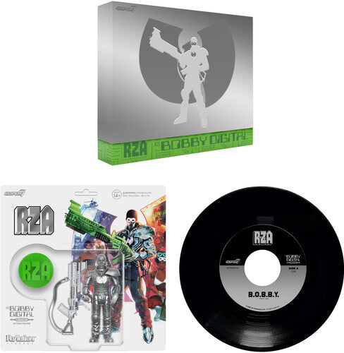 RZA Super7 - Bobby Digital ReAction W03 - Bobby Digital (Metallic Silver w/ 45 Adaptor) (Vinyl Figure, With Bonus 7")