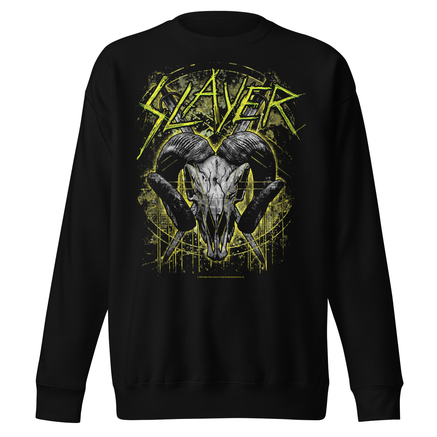 Stakes Slayer Ram Horns Jumbo Print Sweatshirt Black