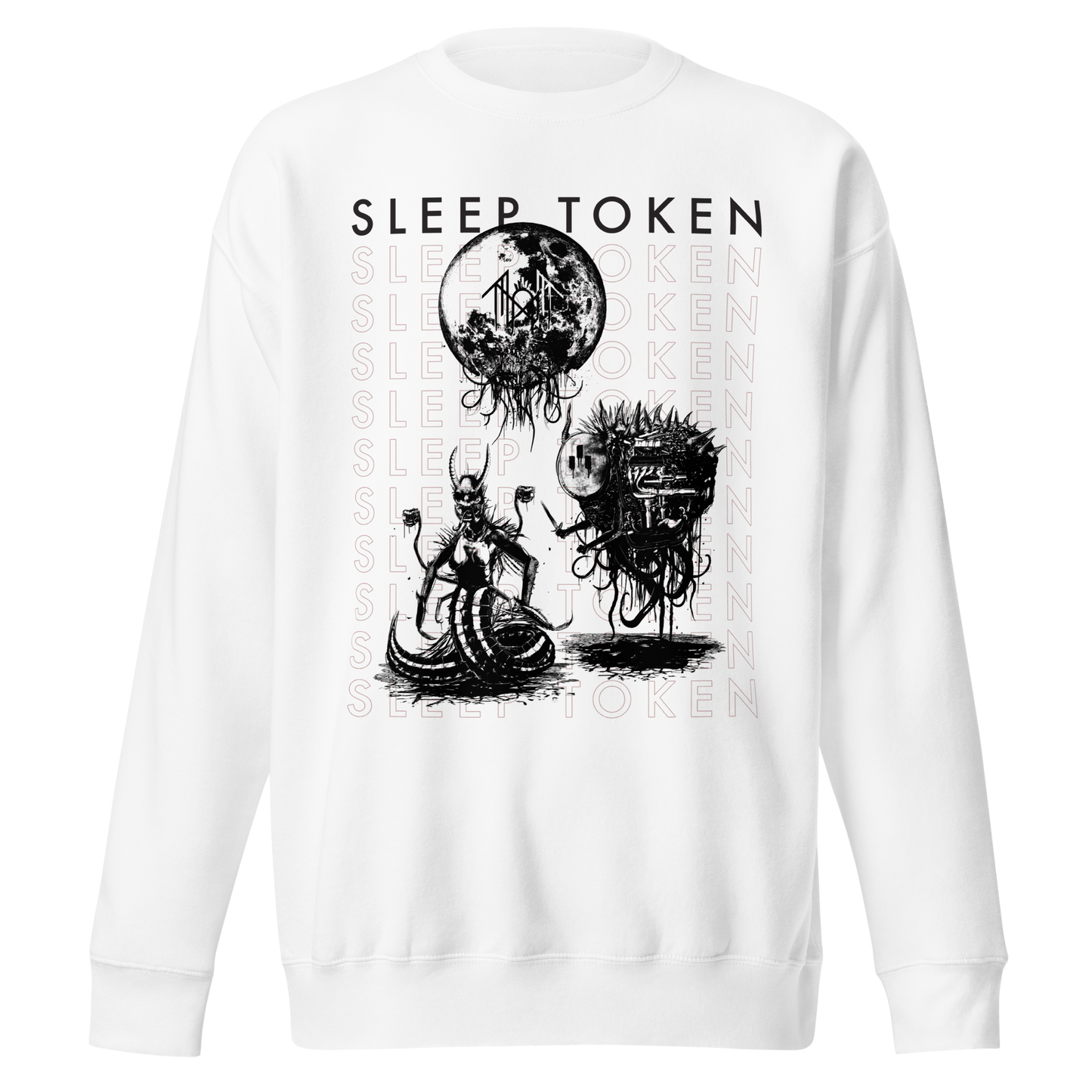 Stakes Sleep Token Take Me Back Jumbo Print Sweatshirt White