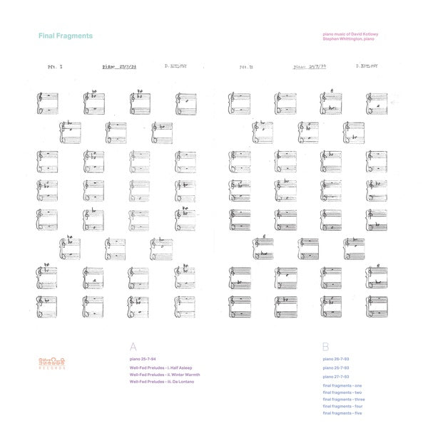 STEPHEN WHITTINGTON Final Fragments - Piano Music of David Kotlowy
